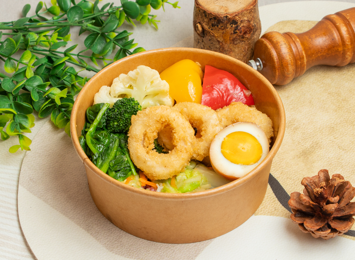 蝦酥圈便當(蛋奶素)